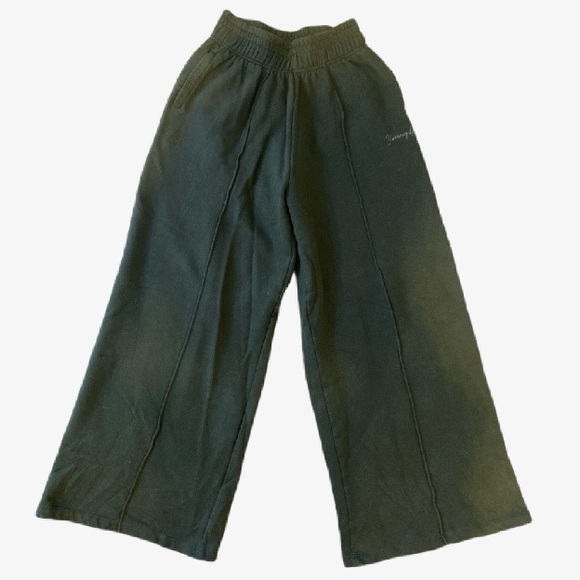YoungLA Dark Green Wide Leg Sweats - Picture 1 of 3